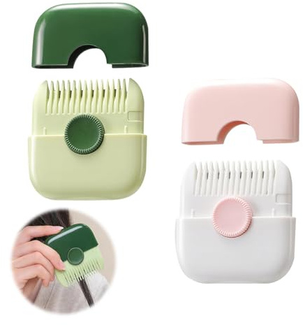 2 Pièces Tondeuse à Cheveux Fourchus, Tondeuse à Cheveux 2 en 1, Peigne de Retrait des Fourches, Peigne Design Double Face, pour Couper et Coiffer les Cheveux Fins (Rose+Vert)