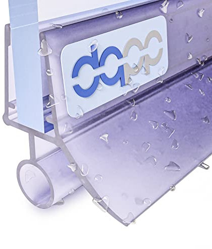 DQ-PP Duschdichtung 100cm | Dichtung für 6mm – 8mm Glastür Stärke | UK08 | Wasserablaufprofil Wasserabweisprofil | Duschkabinen Duschabdichtung Duschwand | Ersatzteile für Duschkabine | Transparent