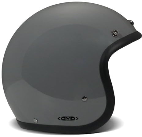 DMD Vintage Solid Crayon Grey Open Face Helm Jethelm Motorradhelm, XL