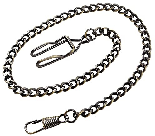 Realpoo 1 PCS Bronze Waist Chain Pocket Watch Chain Accessory 14.7 (37.5 cm), Men's/Women's Silver Vintage Metal Alloy Pocket Watch Chain-Bronze