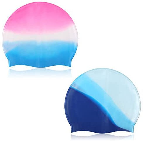 LEEQ Badekappe für Kinder Jungen und Mädchen im Alter von 5 bis 17 Jahren -Silikon wasserdichte Schwimmhaube - Badehut Bequeme Passform für langes Haar