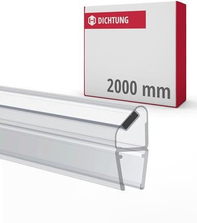 Gedotec Junta magnética de labio de ducha para puertas de ducha, impermeable, 1 par de juntas de perfil de 90°, longitud: 2 m, junta de ducha de 6 mm a 8 mm, junta de puerta de PVC transparente