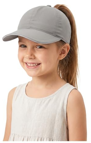 YAMEE Casquette de Baseball Filles Respirante Imperméable à Séchage Rapide,Chapeau de Soleil Enfants Réglable Anti-UV pour Running Golf Randonnée Extérieur,Casquette Queue de Cheval Fille 4-10 Ans