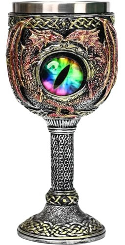 ZONSUSE Drachen Kelch,Dragon Eye Goblet,Mittelalterlicher Weinkelch,Gothic Drachenaugen Kelch180ml (Augen)