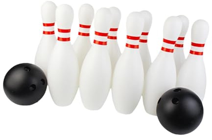 F Fityle Set de Quilles pour Enfants avec 10 Quilles et 2 Boules, Jeu D'extérieur, 30cm