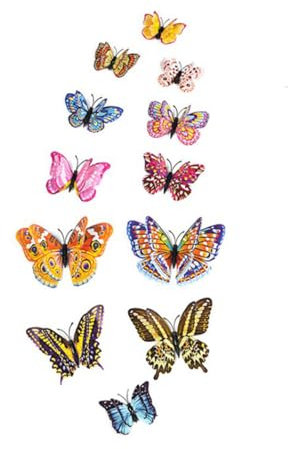 SanKristo 3D Farfalla Adesivi Murali 12 PCS, Realistico Farfalla Bagliore nel Buio Magnetica Doppio Strato Adesivo Luminoso Adesivi Colorati Frigo, Farfalle Adesivo Muro Decorativo Decor Decalcomanie