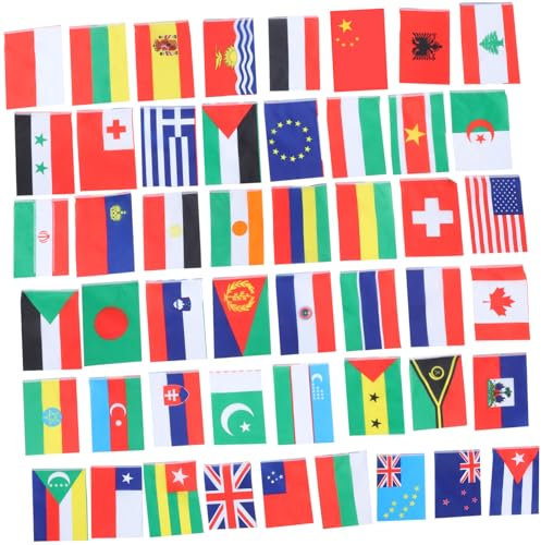 Operitacx 1satz Internationale Länderflaggen-girlande Flaggen Für Sportevents Und Große Eröffnungen Bunte Dekoration Für Partys Festivals Und Feiern Aus Strapazierfähigem Polyester