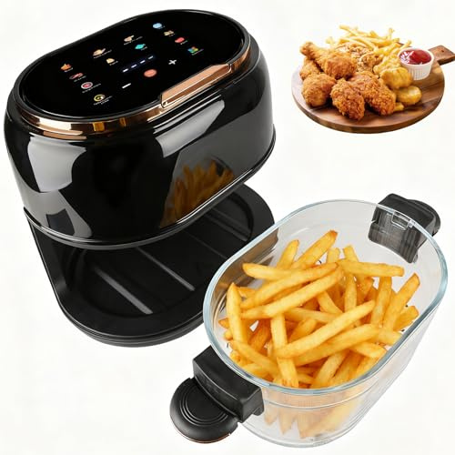 Air Fryer 5L, 10 in 1 Preset Cook Modes, Clear Glass Frying Bowl