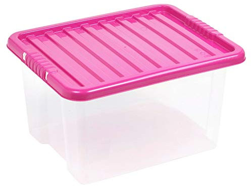 URBNLIVING 35 Liter Storage Box & Lid Pink