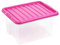 URBNLIVING 35 Liter Storage Box & Lid Pink