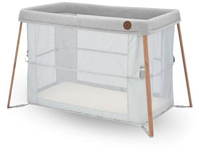 Maxi-Cosi Iris 2 en 1 Lit de Voyage pour Bébé, 0 - 3 ans, jusqu’à 15 kg, Lit de Voyage Compact, 2 Niveaux de Couchage, Pliable et Léger, Matelas en Mousse épais, Sac de Voyage, Essential Grey