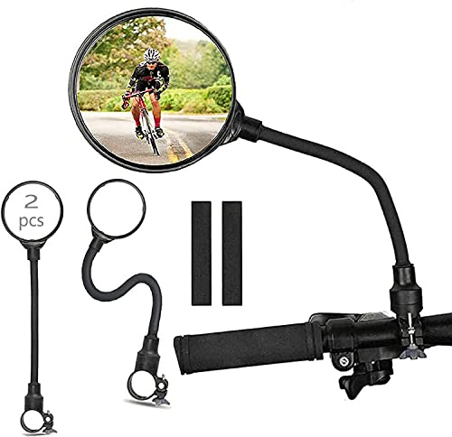 2 Pezzi Specchietto Bici 360° Regolabile Ruotabile Specchietto Retrovisore Bici, Convesso e Ad Alta Definizione per Mountain Bike, Da Corsa, Elettrica, Installazione Facile
