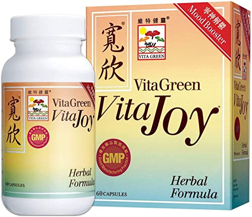 Vita Green Vita Joy Natural Herbal Stress Relief Supplement, Mood Boost, Calm Relaxation-60 Capsules