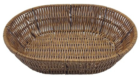 Wicker Bread Basket,Handwoven Storage Basket for Fruit Basket Vegetables Cosmetics in Home Restaurant & Bakery (Oval 1Pack)
