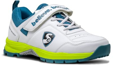 SG Century 6.0 Cricket Shoes, Designed to Elevate Your Game to New Heights Power, Precision, and Comfort, White/Forest Green, 7 UK