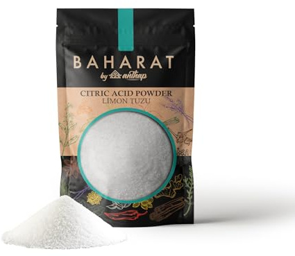 BAHARAT by Anthap Citric Acid Powder, Food Grade, Ideal for Sour Drinks and Food Preservatives, Perfect for Making Cleanser and Bathbomb, 500g