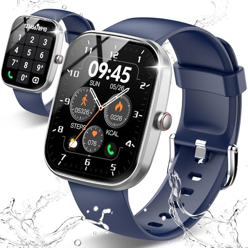 Csasan Smart Watch for Men Women(Answer/Make Calls), 1.91 Touch smartwatch, 110+ Sport Activity Tracke with Heart Rate Sleep Monitor Step Counter, IP68 Waterproof Fitness Watch for Android iOS, Blue
