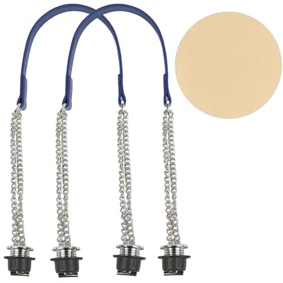 nuovo 1 Paio di Moda Obag Accessori Lunghi Manici in Pelle Spalla Ascelle Cinghie Doppia Catena con Vite Placcata in Metallo per O bag Borsa da Donna (Blu scuro (superficie liscia)