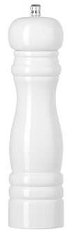 HENDI Molino molinillo triturador de sal, salero, con mecanismo de molienda regulable de cerámica, ø55x(H)215mm, madera, blanco brillante