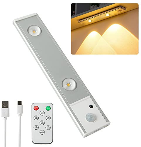 Diaryan Amazon Marke LED Unterbauleuchte Küche mit Fernsteuerung Dimmbar Schrankbeleuchtung mit Bewegungsmelder Akku Scheinwerfer Lichtleiste Weinschrankleuchte Schranklicht für Schrank Vitrine -20cm