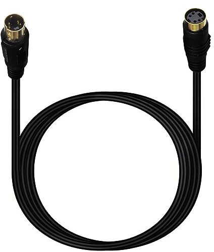 Traovien S-Video Cable Mini Din 4-Pin Male to Female Gold Plated Connector for Player Camcorders Laptops Transfer Video to TV or Monitor Connection Cable (6Ft/1.8m)