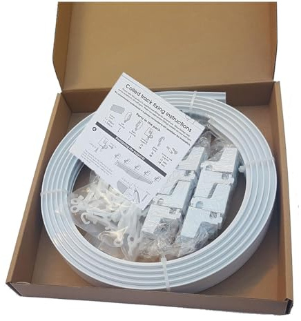 FD FAIRDEAL CASH & CARRY Flexible Curtain Track 5m Ceiling Mount Room Divider Long Curved Bay and Straight Window RV Curtain Track Easy To Install Combine or Cut Down to Match Multipurpose (5m)