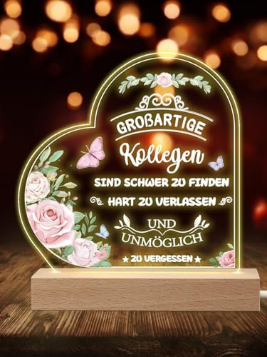 APODESS Led Abschiedsgeschenk Kollege Nachtlicht Led Lampe Abschied Kollegin Jobwechsel Geschenk Kollegin Verabschiedung Abschied Ruhestand Geschenk Frauen für Rente