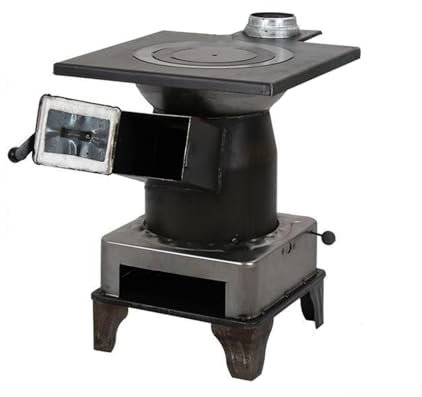 Stufa a Legna per Interni, Stufa per Riscaldamento Ghisa, Stufa a Legna per Riscaldamento a Quadrata Spessa per Riscaldamento di Rifugi Domestici