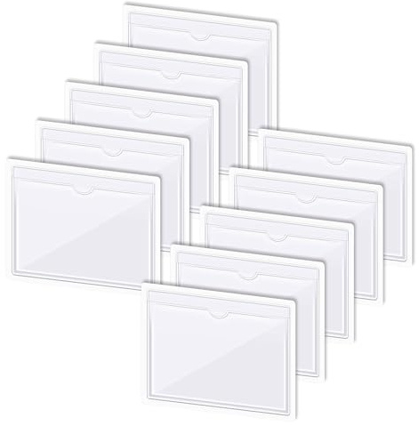 Vindruta klistermärke och parkeringstillståndshållare för bil - 10-pack| självhäftande parkeringsbiljetthållare - vattentät, transparent ärm för biljetter, handikappade kort, anteckningar