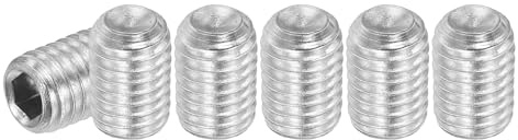 PATIKIL 30 stycken gängskruvar M8 x 12 mm, 304 rostfritt stål skruvskruvar set för dörrhandtagshållare möbler lampor vattenkran reparationer, silver insexkant gängstift skruvar set