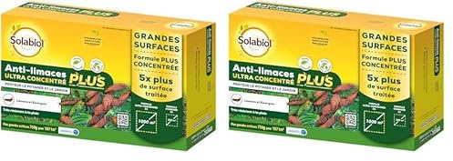 Anti-Limaces & Escargots Solabiol - Protège le Potager et le Jardin - Ultra concentré PLUS - Etui de 750g - Jusqu'à 1075 m² de surfaces traitées - Grande résistance à la pluie - SOLIMAPLUS750