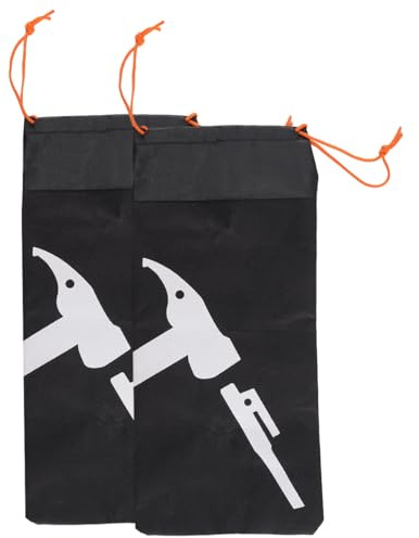 Nicear 2 Pcs Tent Peg Bag Camping Portable Stakes Hammer Nail Pouch Storage Bag Pack Tent Pegs Nails Hammer Tool Pouch Black