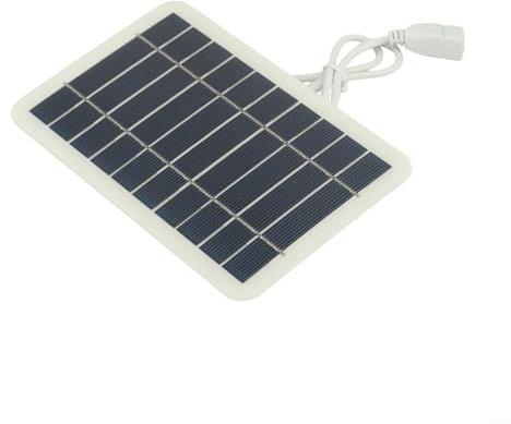 Volakebeing Panel solar portátil de 5 W y 5 V con salida USB, cargador impermeable IP65 para camping, senderismo, actividades al aire libre, cargador de batería de teléfono móvil