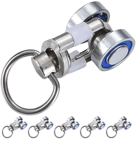 Mobestech 6 Uds Rodillos De Cortina Metálicos con Rodamiento para Rieles De Techo Accesorios De Cortinas con Movimiento Y Resistencia para Hogar Y Cocina