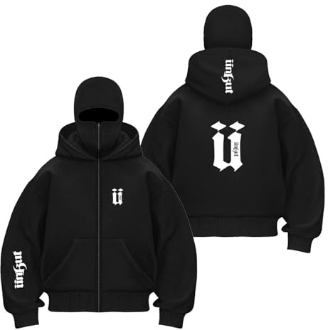 UZVKAVJP Cagoules À Capuche Confortables Homme pour U.n.k.u.t Veste Double Zippée Vêtements Sport D'extérieur Hauts Sweats Patchwork-HeiS||l