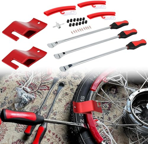 Pack de 2 Retenedores de Talón Desmontables de Moto Cambiador de Neumáticos Palancas para Moto Cross Herramientas de Cambio
