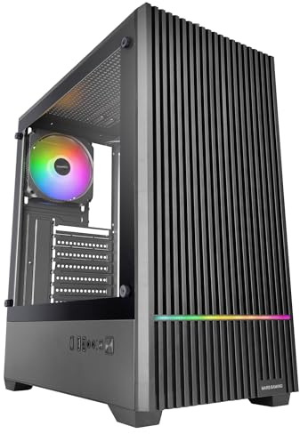 Mars Gaming MC-Quantum, Caja PC Gaming ATX, Frontal Mesh con Tira LED ARGB, Cristal Templado Lateral Completo, 4X Ventiladores FDB 120mm, Soporte Refrigeración Líquida hasta 240mm, USB-C, Negro