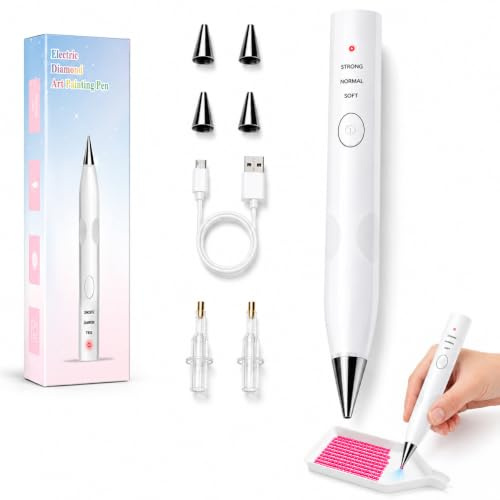 STFALI Elektrischer Diamond Painting Stift, Diamond Painting Zubehör Stift 4 Spitzen