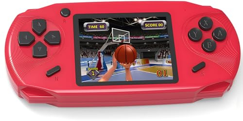 Bornkid Console de Jeu Portable 16 Bits pour Enfants et Adultes avec Jeu de Puzzle Intégré 220 HD 3.0' 'Grand Écran pour Aînés Jeux Électroniques Portables de Poche Garçons Cadeau (Rouge)