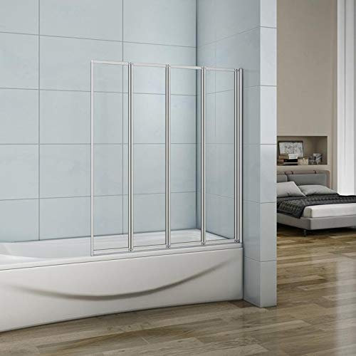 Sopravasca 4 Antine Pieghevoli A Libro Vetro 4mm Temperato Trasparente 100x140 cm