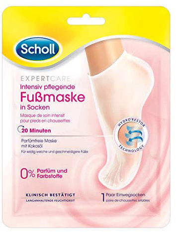 Scholl Expert Care - Maschera per la cura intensiva dei piedi in calze 0% 1 paio
