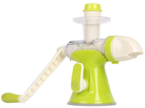 MHGLOVES Exprimidor Manual, Exprimidor De Verduras Y Frutas, Exprimidor De Zumo Manual con Salida De Residuos, Licuadora De Jugos De Hierba De Trigo con Mango Desmontable,Verde