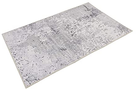 Wecon Home Badteppich, Badematte, rutschfest und Waschbar, Vintage, Room 9 (70 x 120 cm, grau)