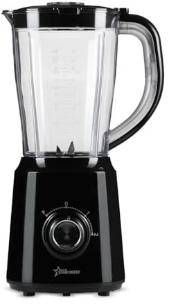 STARCREST Standmixer mit 1,5L Kunststoffbehälter, Zerkleinerer Küche elektrisch 500 Watt Leistung, Blender Küchenmixer für Smoothies oder Babynahrung, Mixgerät mit 2 Geschwindigkeiten, Schwarz