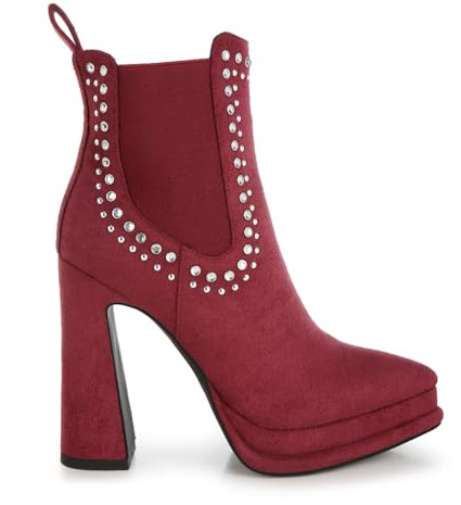 London Rag Dalton Studs Embellished High Ankle Boots