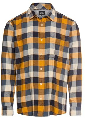 camel active Herren fleXXXactive® Langarmhemd aus leichtem Flanell Gelb, Menswear-M