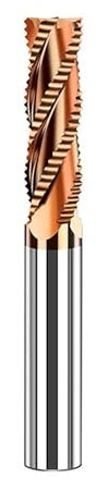 Temhyu Fresa de desbaste de vástago de 4-12mm, broca enrutadora CNC de 4 flautas, broca de fresado en espiral con revestimiento de TiCN, fresa de carburo sólido HRC55(6.0x15x50L)