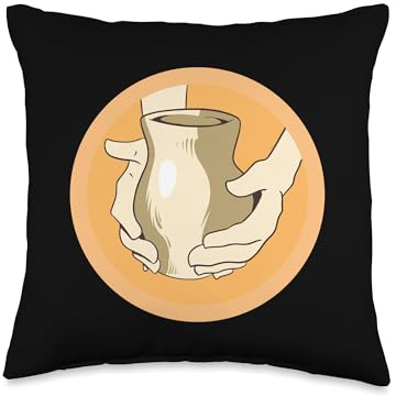 Potters pottery wheel art potters ceramic clay pottery Throw Pillow