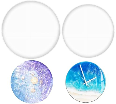 Set Di 2 Stampo Rotondo in Silicone, Stampo in Silicone Colata, Stampi in Silicones per Sottobicchieri, Per Conservare Gioielli E Sapone, Sottobicchieri, Progetti Artigianali Fai Da Te