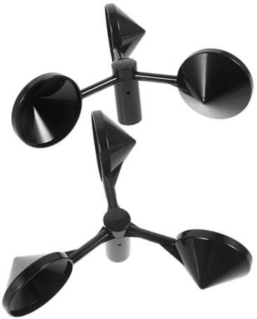 PartyKindom Coupelle D'anémomètre Extérieur 2 Pièces Accessoire pour Capteur De Vitesse Vent Matériau Abs Conception à 3 Coupelles Remplacement Facile Mesure Précise Vent